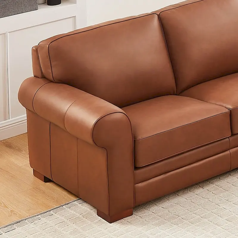 Hydeline Brookfield Top Grain Leather Sofa Set, Sofa and Chair