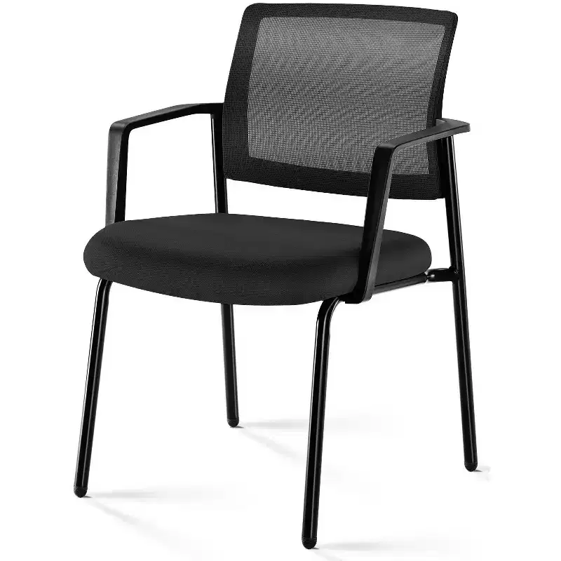 JIONJOY 24.4 in. Wide Mesh Back Stacking Arm Task Chair | Black