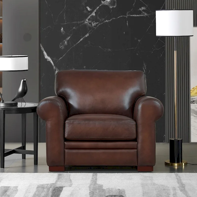 Hydeline Brookfield Top Grain Leather Sofa Set, Sofa, Loveseat and Chair