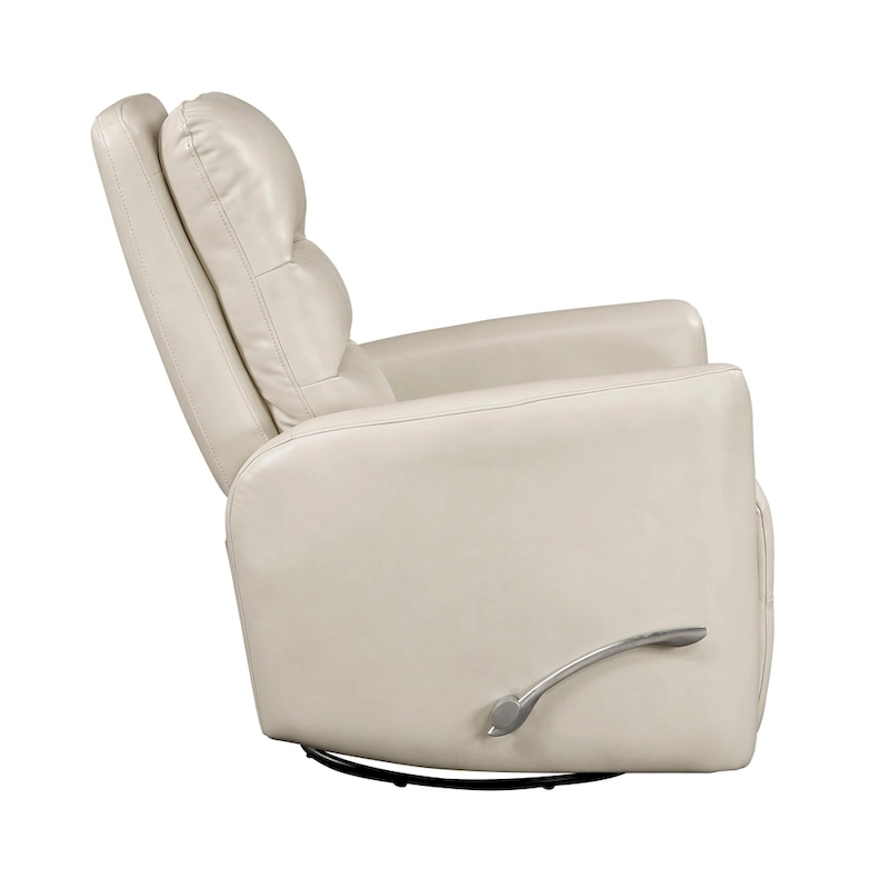 Glider Reclining Chair Swivel Motion Breathable Faux Leather Upholstery Luxury Living Room Furniture, Movie Chair