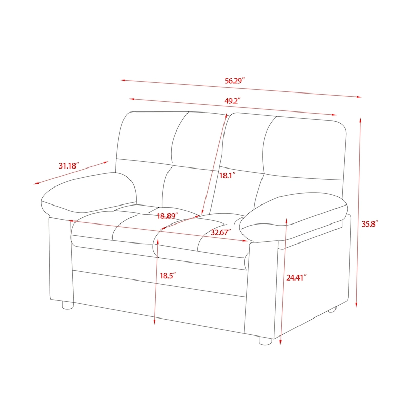 56 Upholstered Loveseat