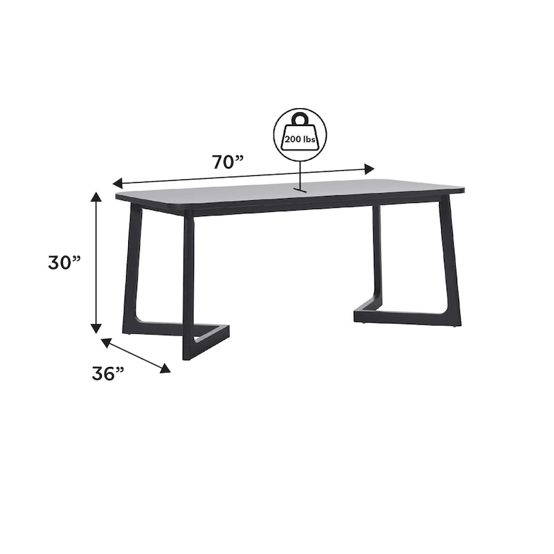 Middlebrook Modern Solid Wood Dining Table with Geometric Legs