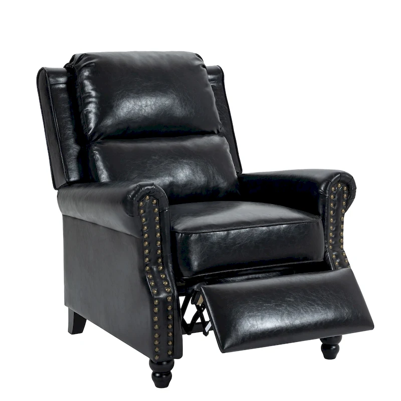 Manual Glider Pushback Recliner Chairs with Nailhead Trim