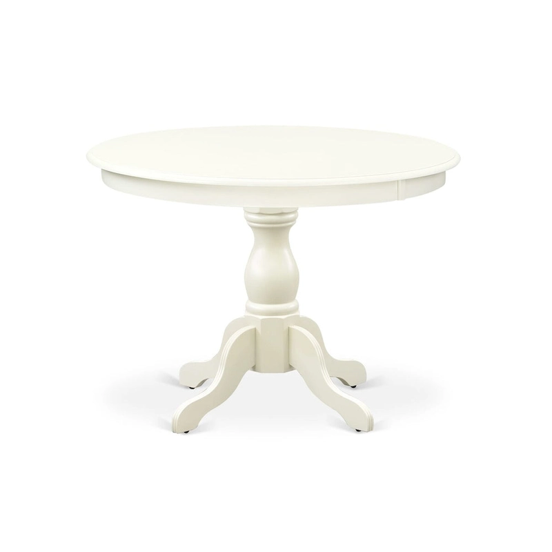 East West Furniture 5 Piece Dinette Set- a Round Dining Table and 4 Parson Dining Chairs, (Finish & Upholstered Option)