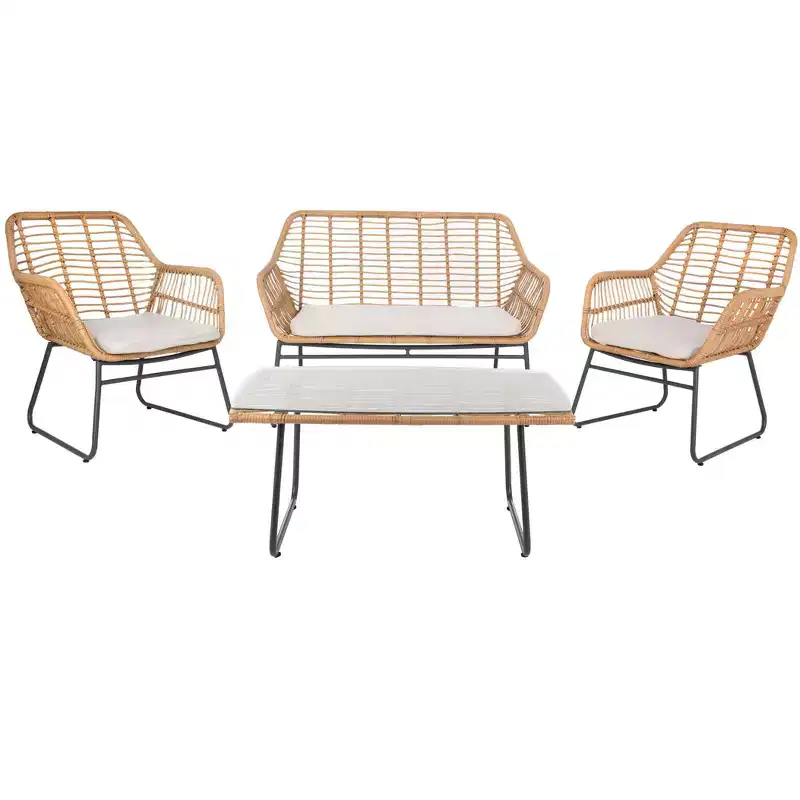 Roston 4 Piece Living Set - Indoor/Outdoor - PAT9005 - Safavieh