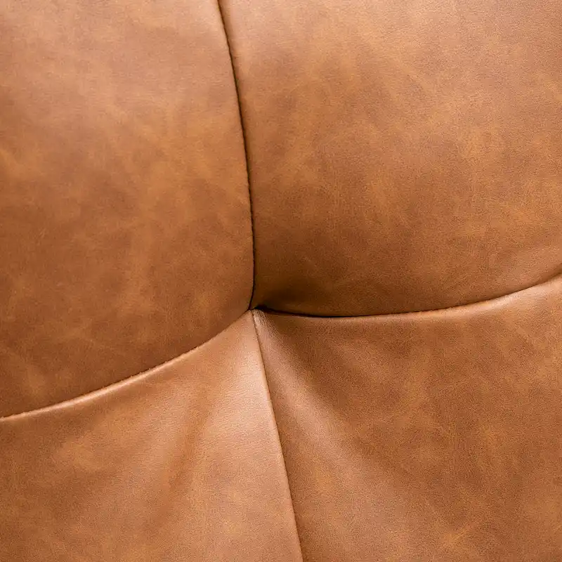 HOMCOM 51 Wide Double Sofa with Armrest, 2-Seater Tufted PU Leather and Pocket Spring Sponge Padded Cushion, Brown