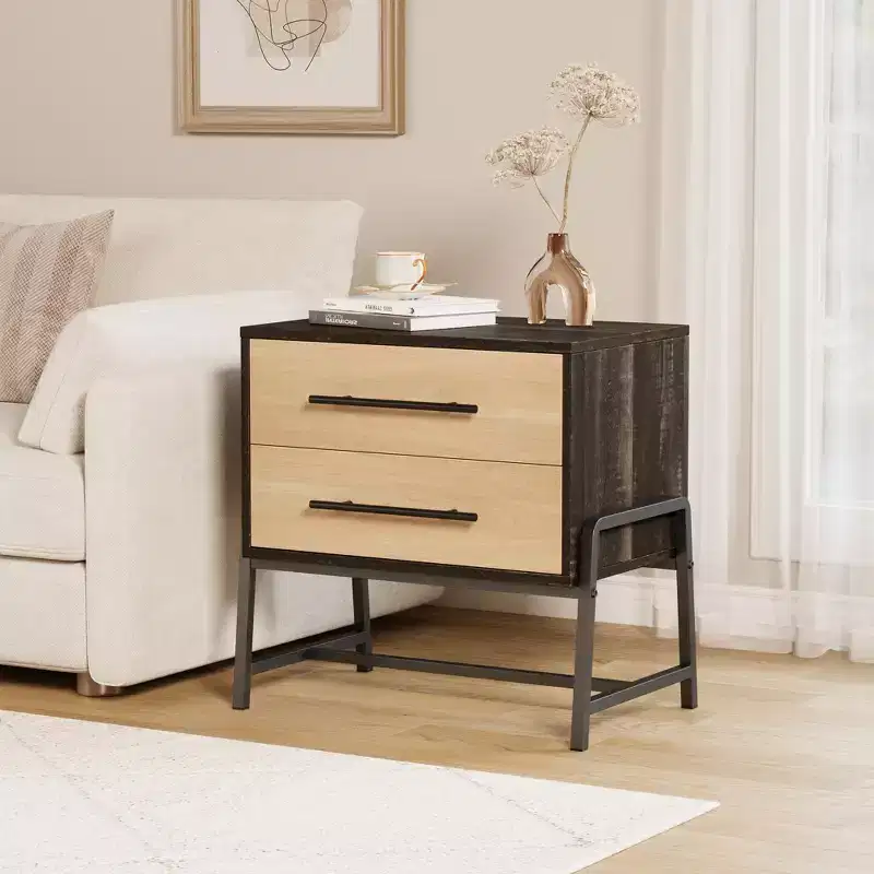 Nightstand with Drawer and Wide Tabletop