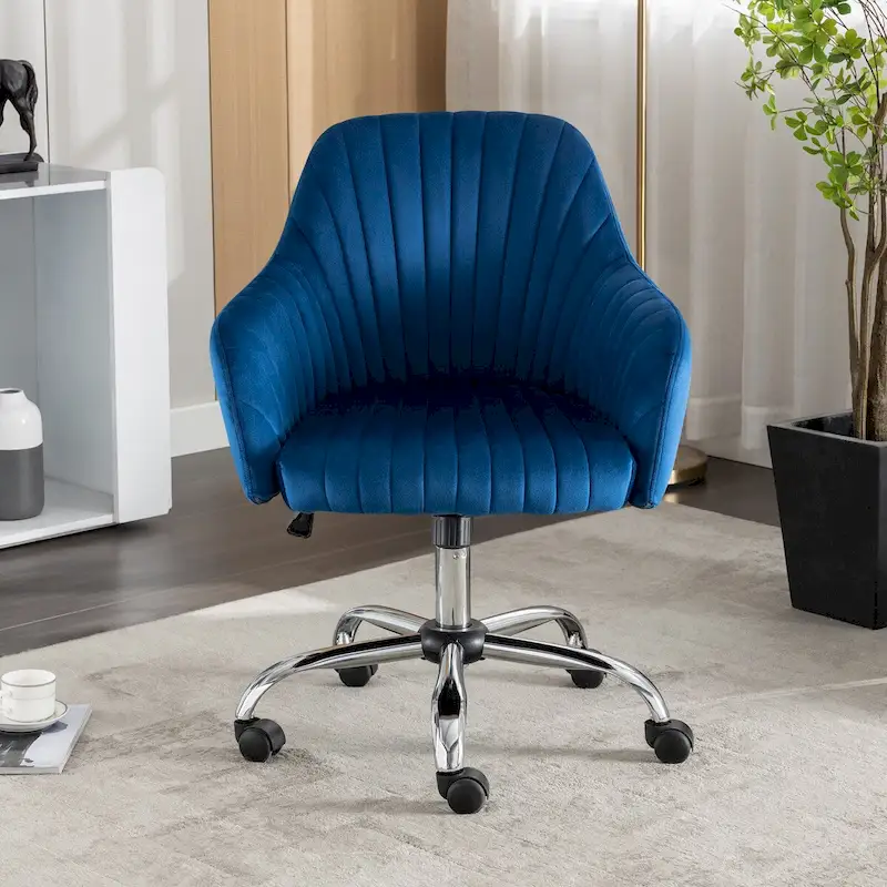 Home Office Leisure Chair with Adjustable Height and Universal Casters