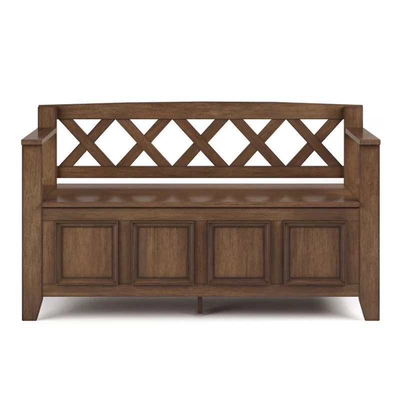 WYNDENHALL Halifax 48 inch Wide Solid Wood Transitional Entryway Bench - 48 Inches wide
