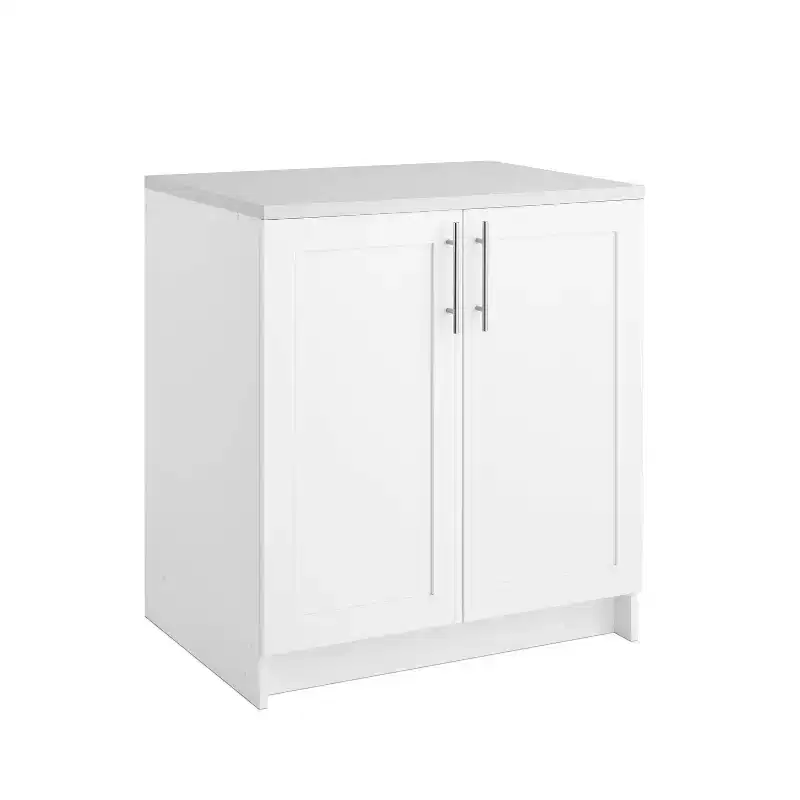 Prepac 32" Wide Elite Storage Cabinet with Panel Doors White