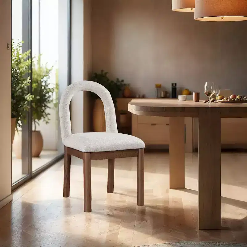 Meridian Furniture,Conrad Linen Textured Fabric Dining Chair