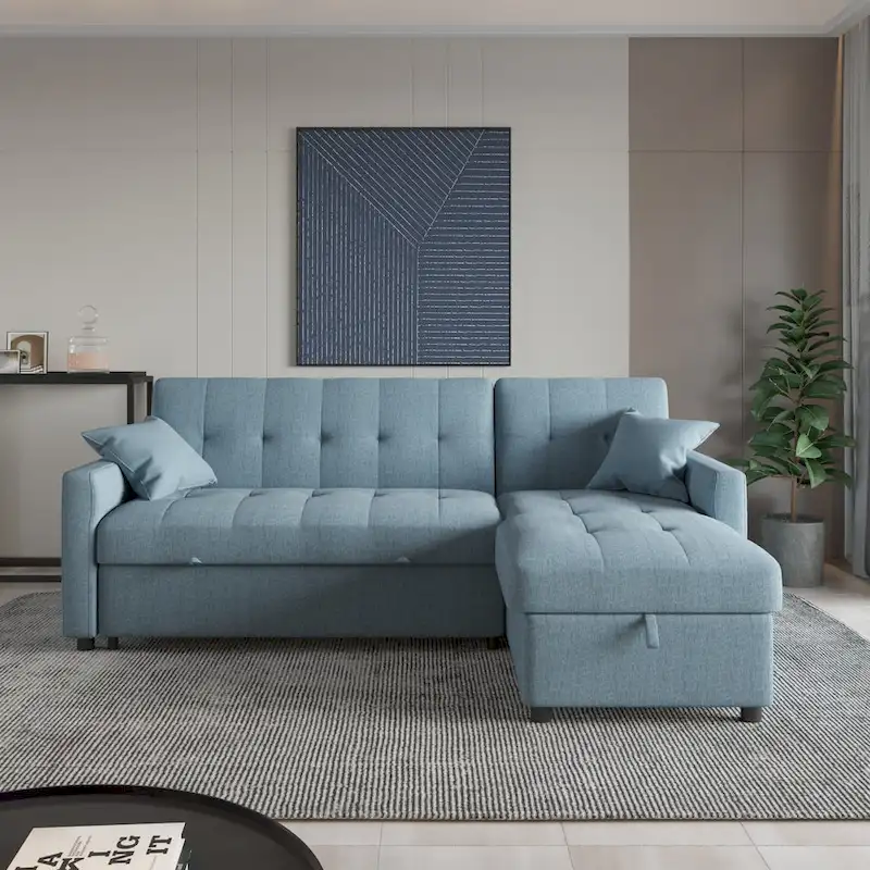 82 Wide Reversible Sleeper Sofa & Chaise
