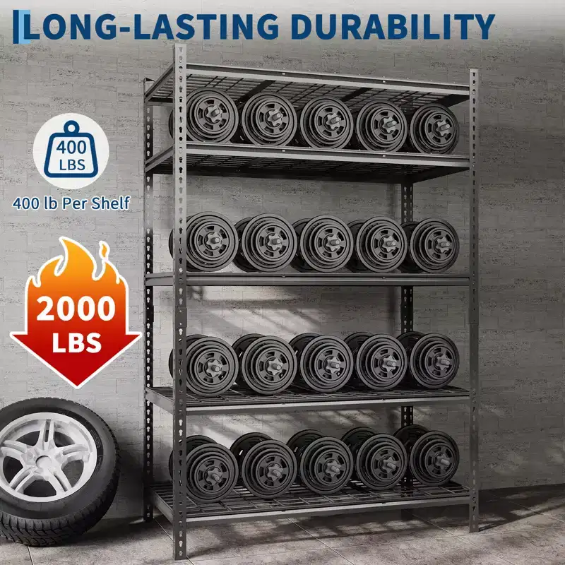 COZONY Heavy Duty Storage Shelves 5-Tier Adjustable Metal Shelving Unit Boltless Assembly High Capacity for Garage Basement Pantry