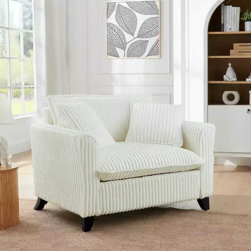 EHMKNP Plush Single-Seater Armchair with Soft Cushion, Backrest & Armrests | Perfect for Living Room & Bedroom