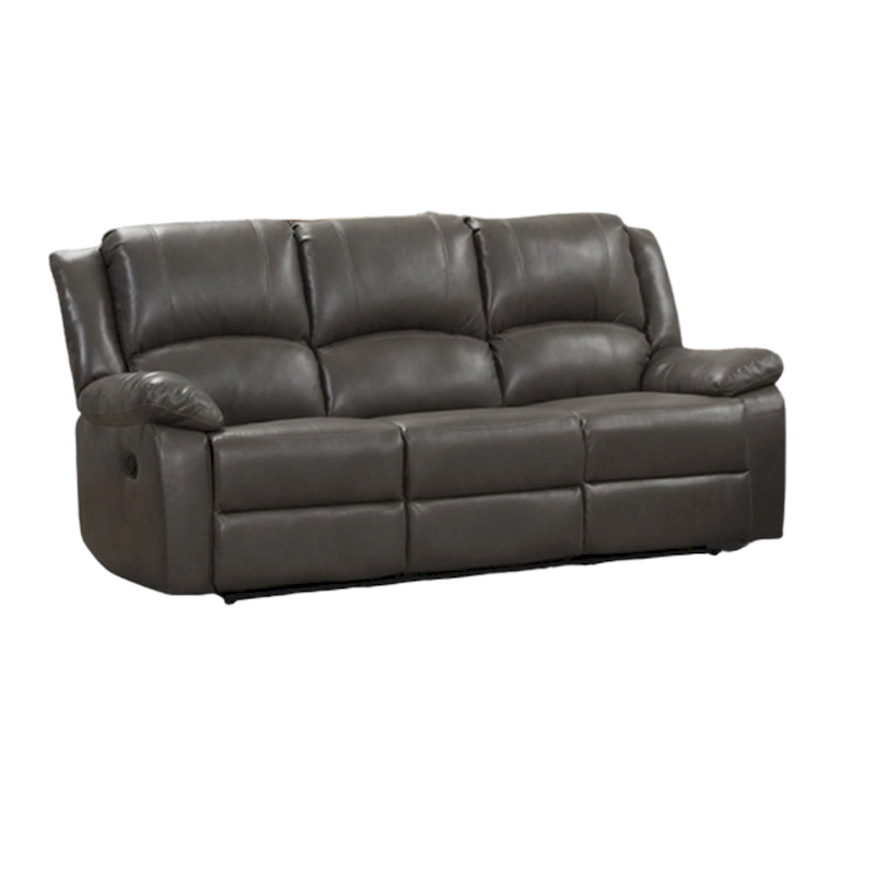 Lizzy Sofa and Loveseat Set, Manual Reclining, Solid Wood, Gray Leather