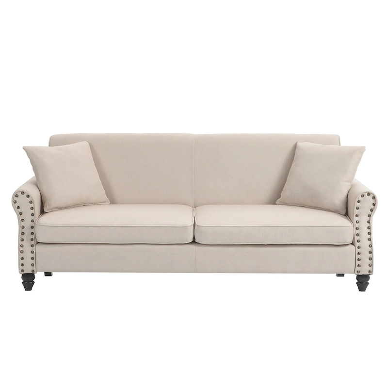 73 Nailhead Trim Sofa Rolled Arms Upholstered Loveseat