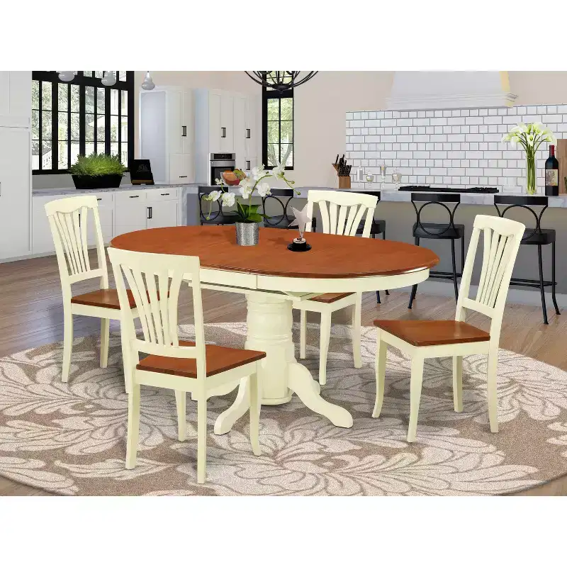 Belmont 5-Piece Dining Room Table, White
