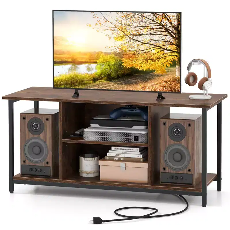 3-Tier Industrial TV Stand for TVs up to 50