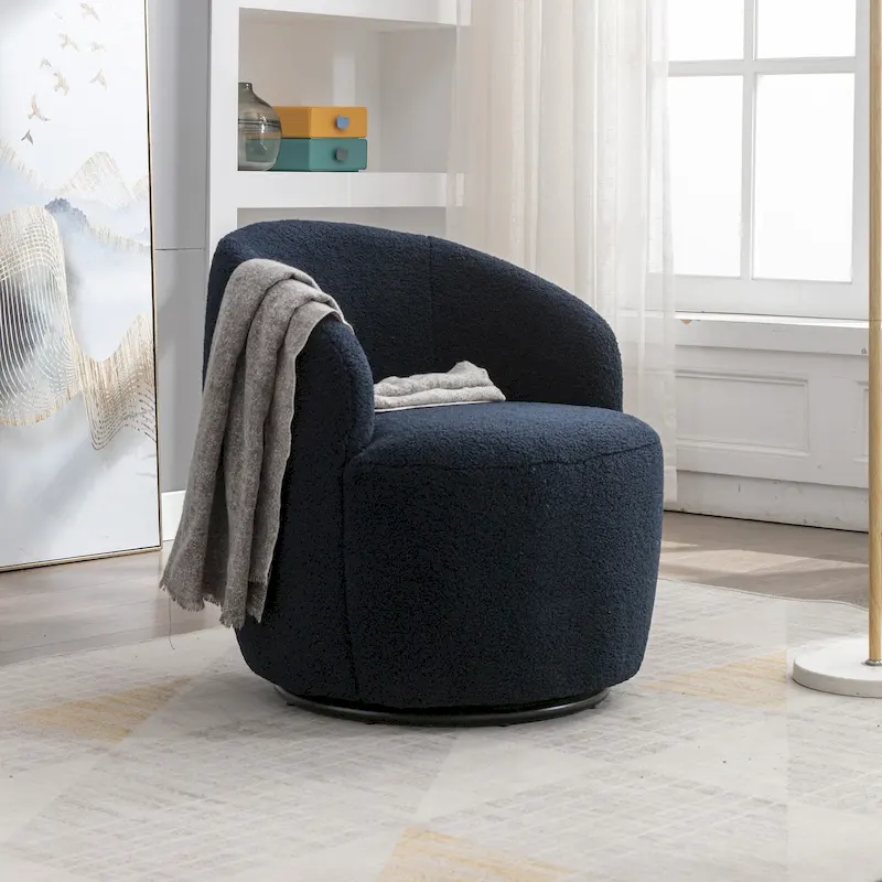 25.6 Swivel Barrel Chair with Black Coating