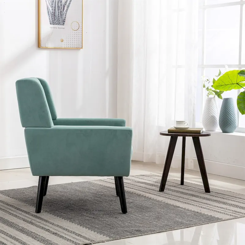 Modern Soft Velvet Ergonomics Accent Chair Living Room Chair Bedroom Chair Home Chair With Black Legs