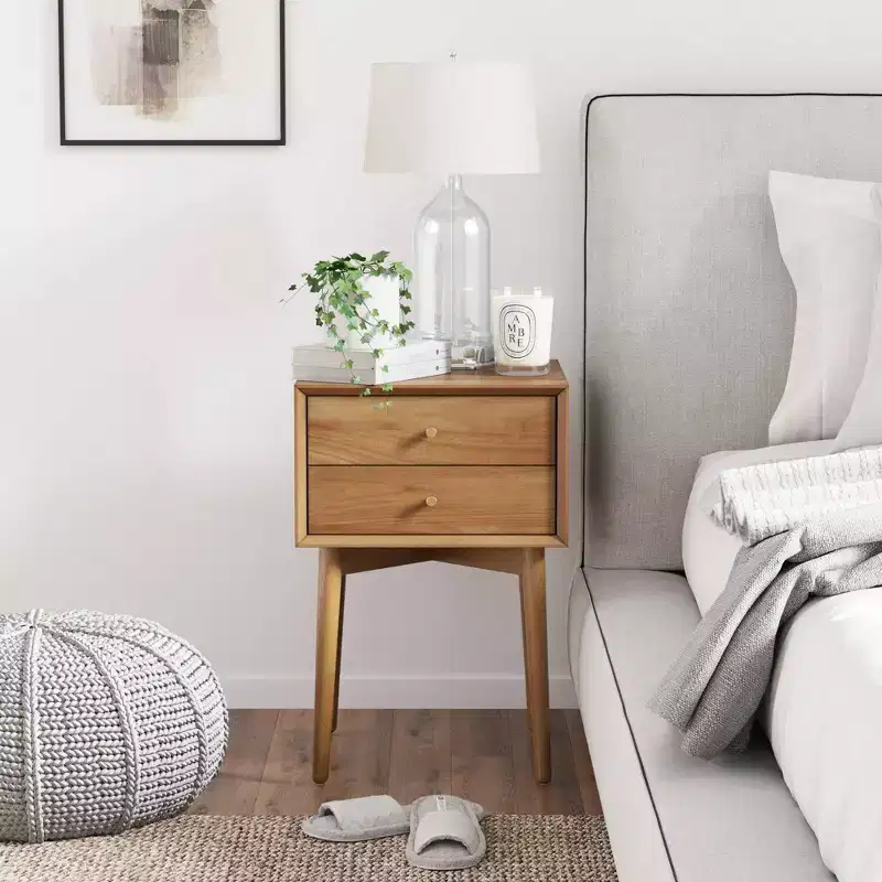 Nightstand with Drawer Brown