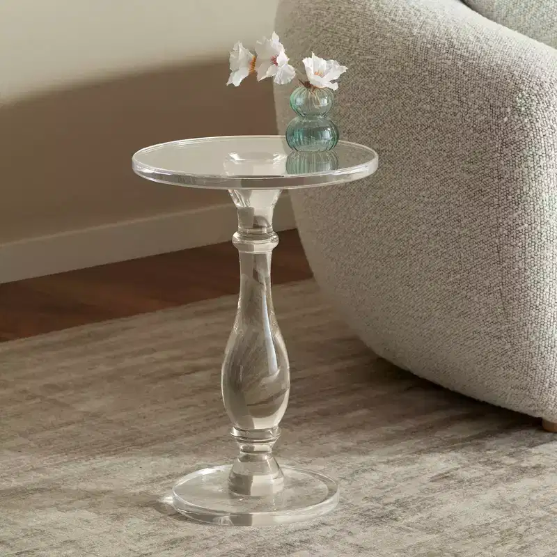 Rosaline 13 1/4 Wide Clear Acrylic Pedestal Side Table