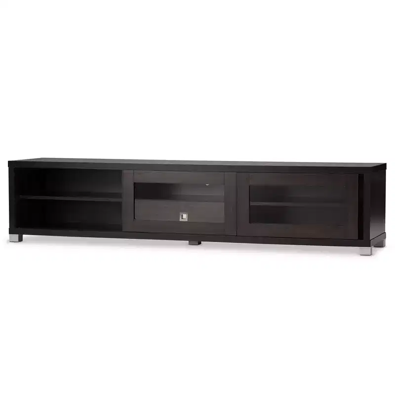 Beasley Cabinet TV Stand for TVs up to: Entertainment Center with Storage, Fits 70" TV - Baxton Studio