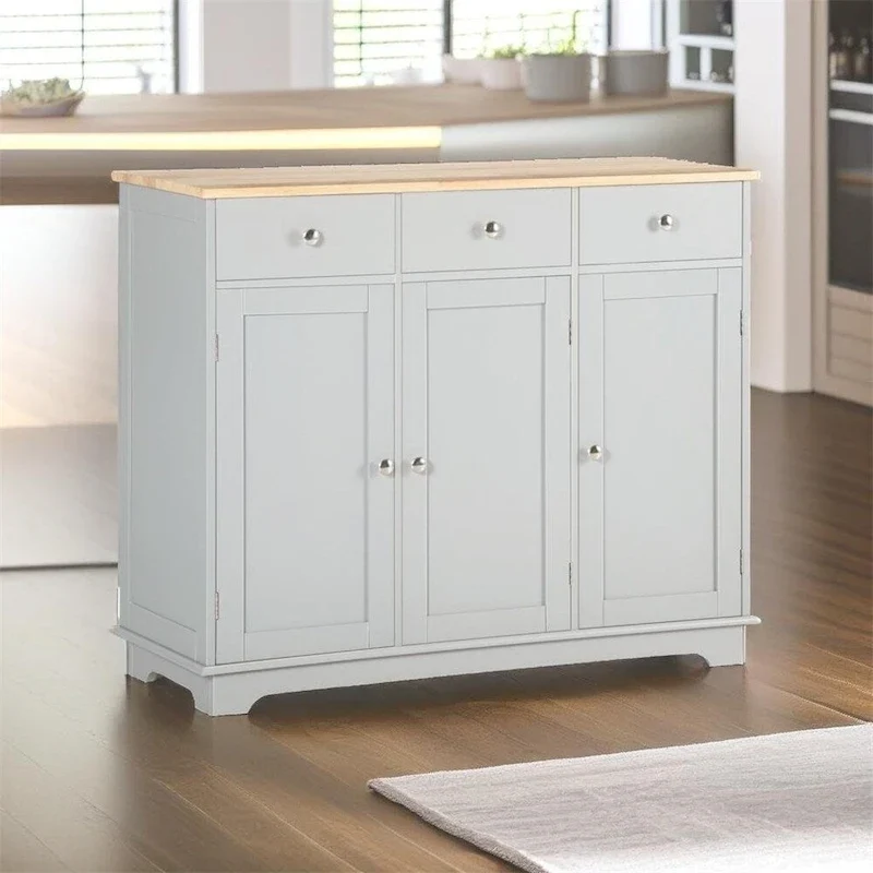 Buffet Cabinet with Drawers and Adjustable Shelves
