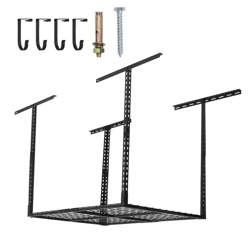 Garage Ceiling Storage Racks - Heavy Duty, Adjustable Cold Rolled Steel Racks.