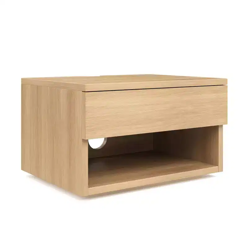 Wall Mount Shelf Side Table, Brown Wood Composite