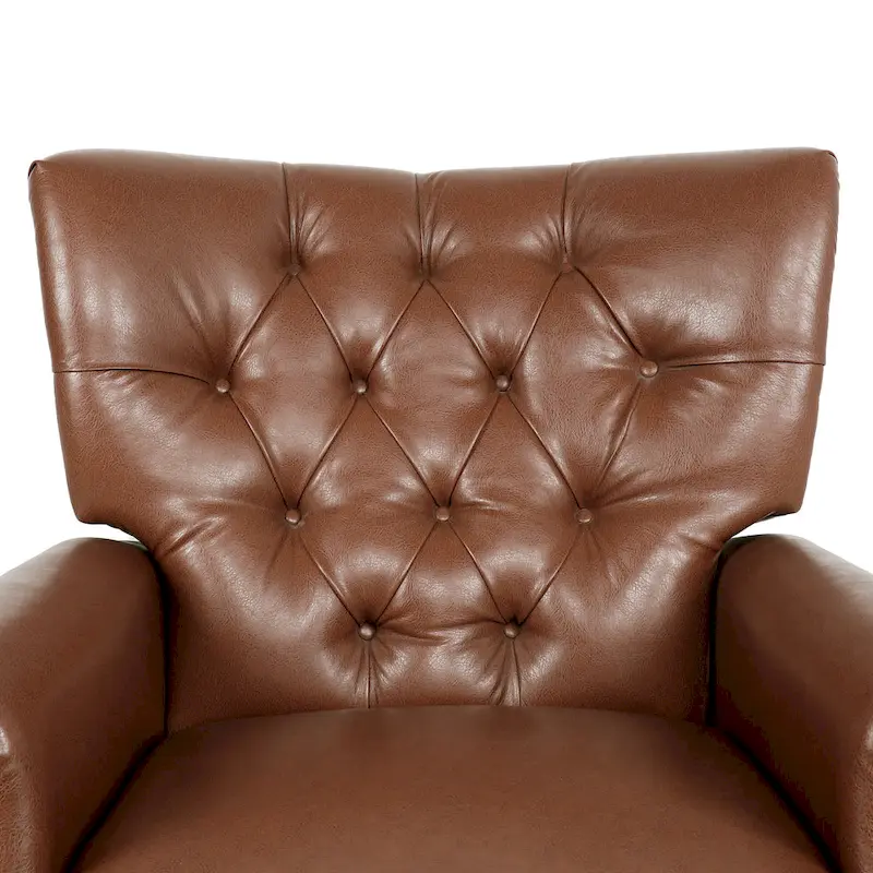 Push Back Recliner, Footrest, Button Back, Nailhead Trim