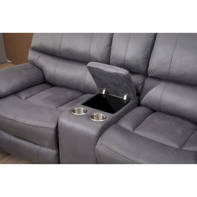 Betsy Furniture 2 Piece Microfiber Reclining Living Room Set, Sofa and Loveseat