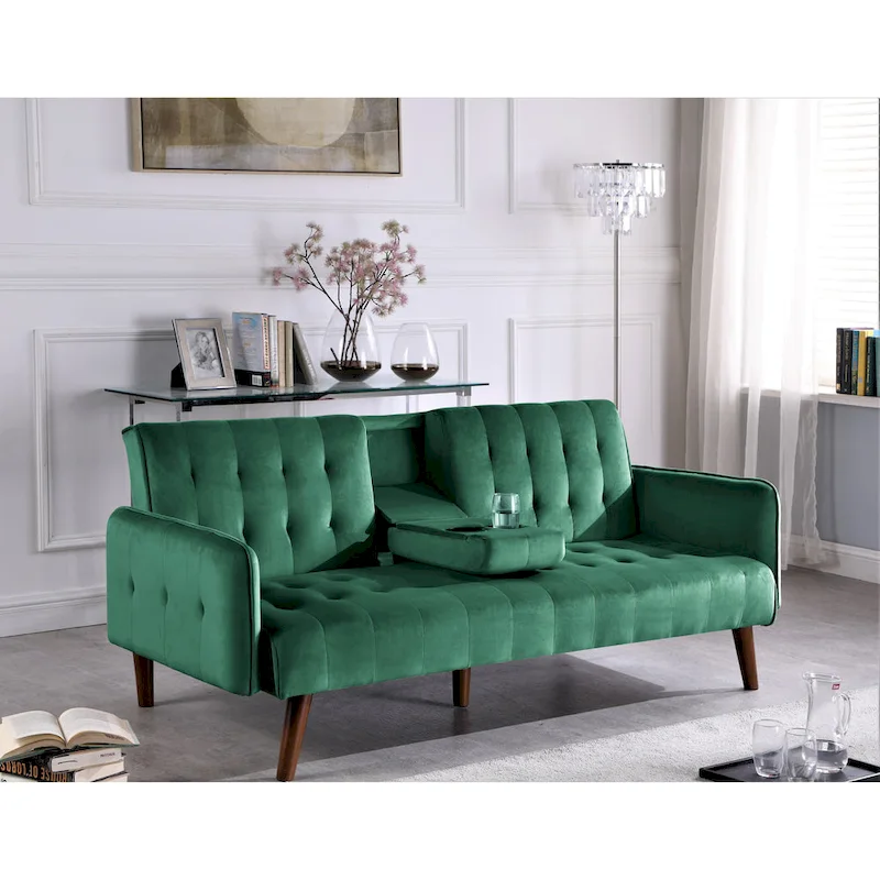Hash Tufted Upholstered Futon Sleeper
