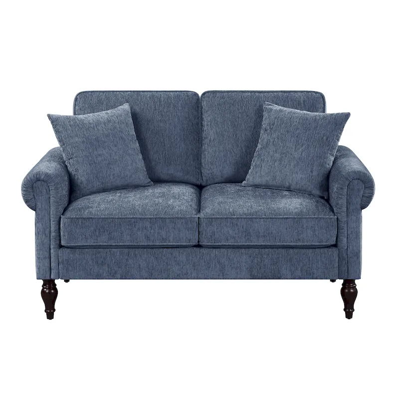 Igny Traditional Chenille Rolled Arms 2-Piece Living Room Set by Furniture of America