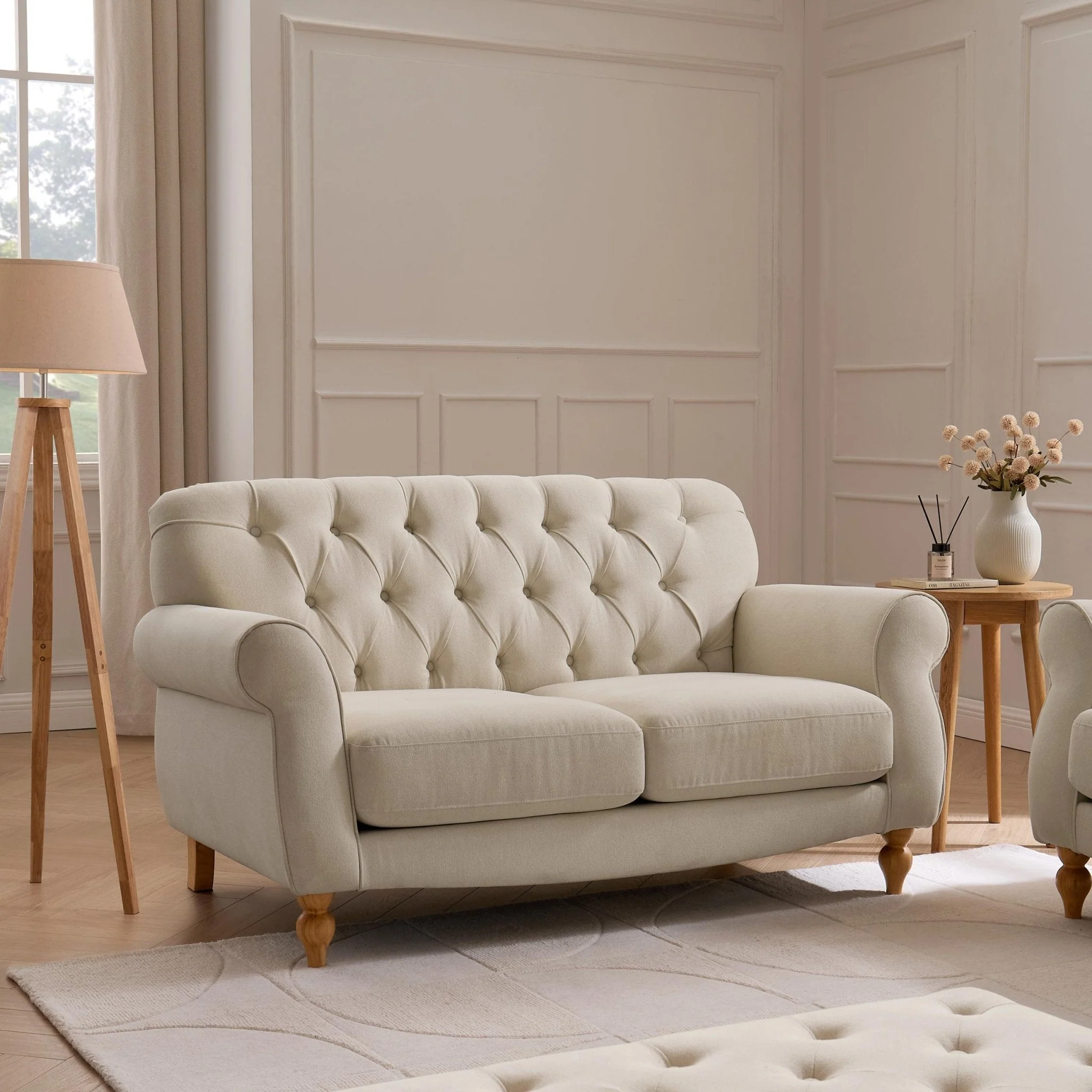 2 Seater Sofa - Cream Linen