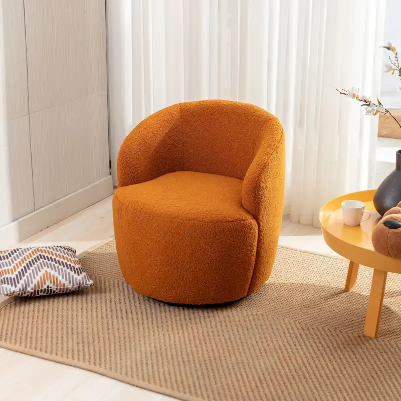 25.6 Swivel Barrel Chair with Black Coating