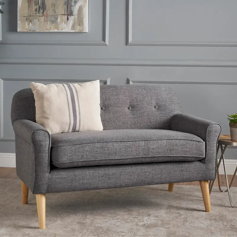 Mariah Mid-Century Fabric Loveseat by Christopher Knight Home