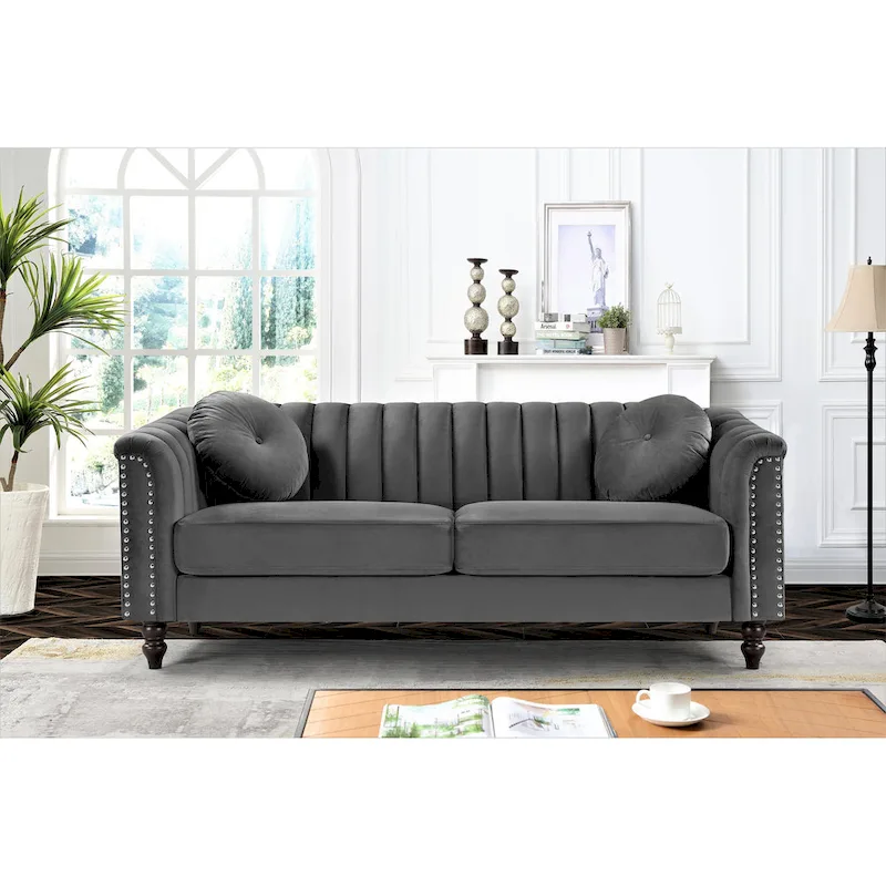 Hills Tufted Back Nailhead 2PCS Living Room set