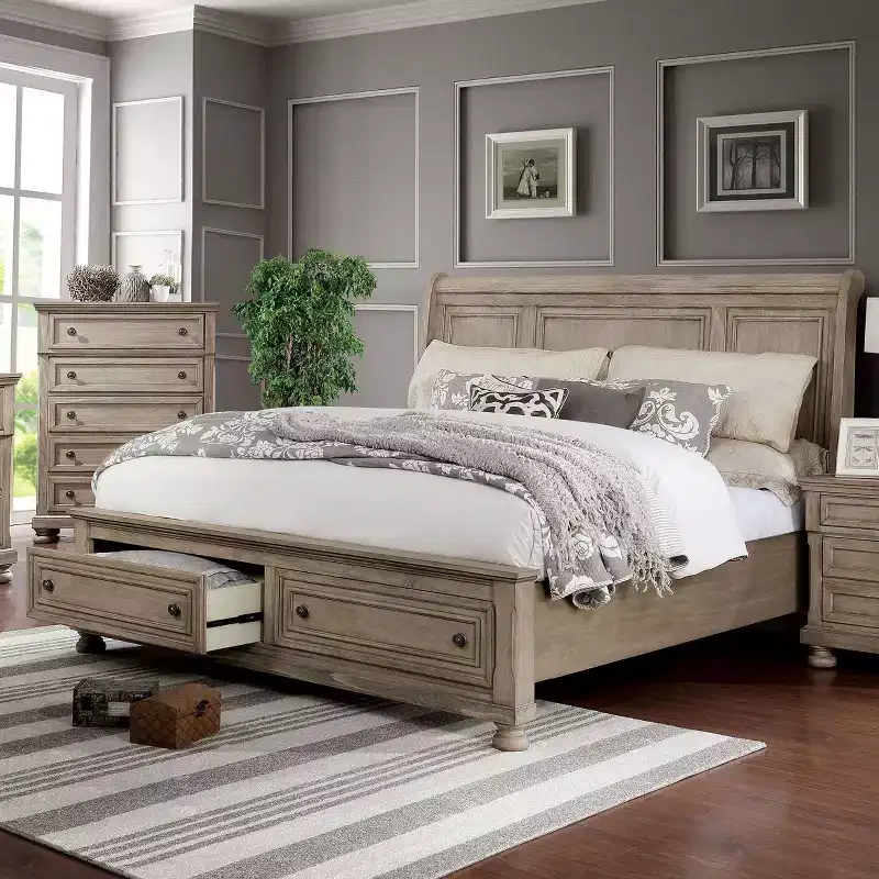 2pc Queen Bed and Chest Set Gray - HOMES: Inside + Out