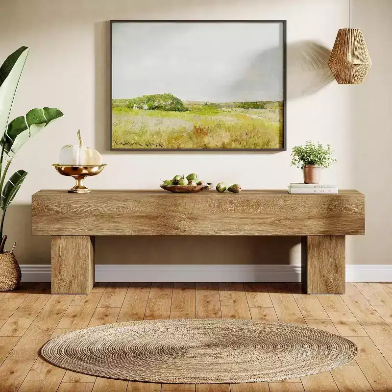 Lantine 63-Inch TV Stand, Farmhouse Entertainment Center and Low Console Table for 55/60/65 Inch TV, Living Room