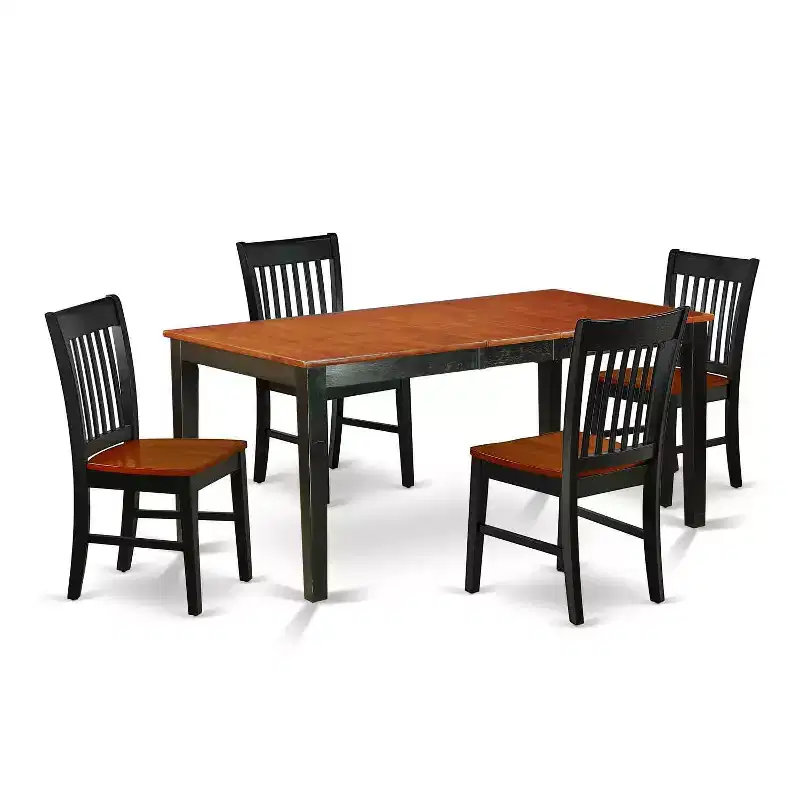 Renaissance Dining Set 5-Piece Rectangle Table & Chairs - 54/66 Inch Extendable Table