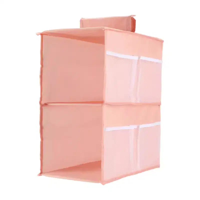 Unique Bargains 2-Shelf Closet Hanging Organizer with Magic Tapes