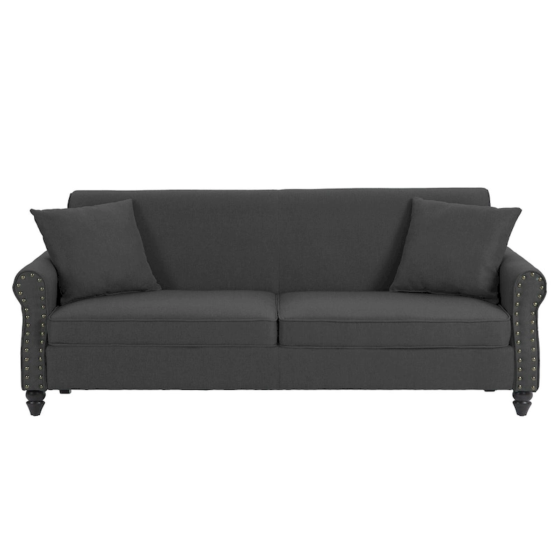 73 Nailhead Trim Sofa Rolled Arms Upholstered Loveseat