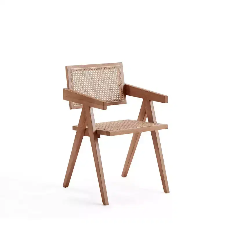 Hamlet Dining Arm Chair Natural - Manhattan Comfort: Ash Wood Frame, No Assembly, Matte Finish