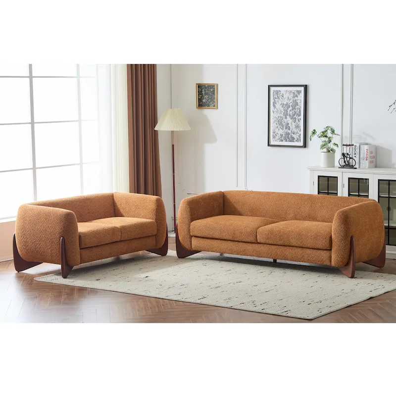Arion Upholstered Boucle 2-Piece Living Room Sofa Set by Christopher Knight Home