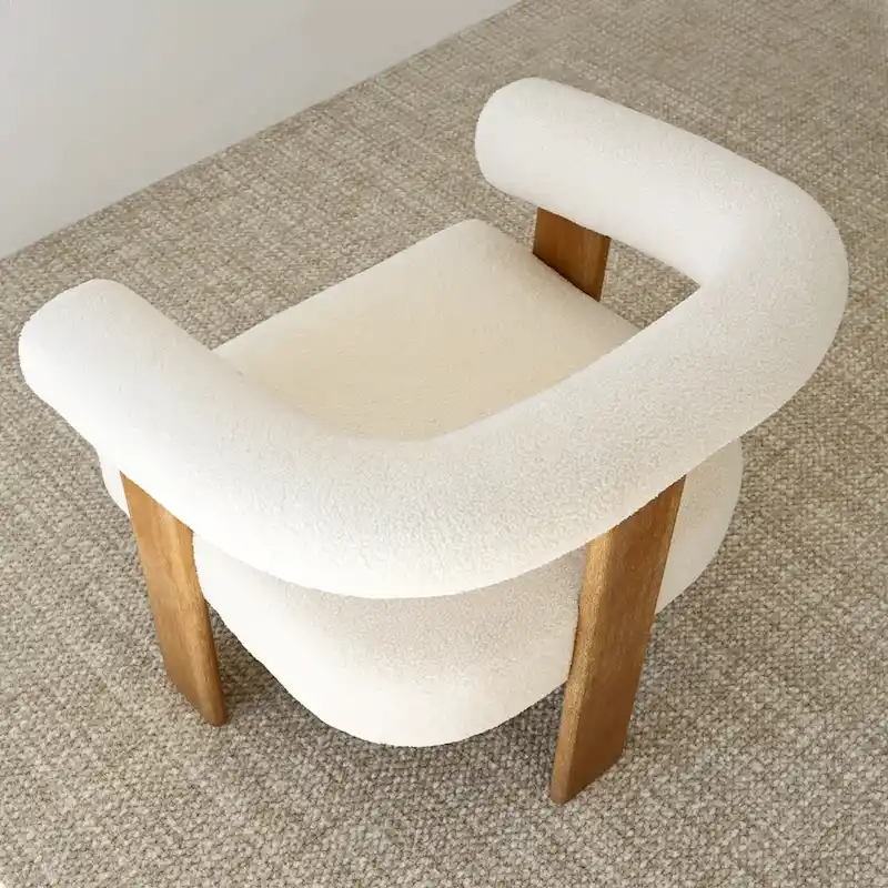 Boucle Upholstered Arm Chair