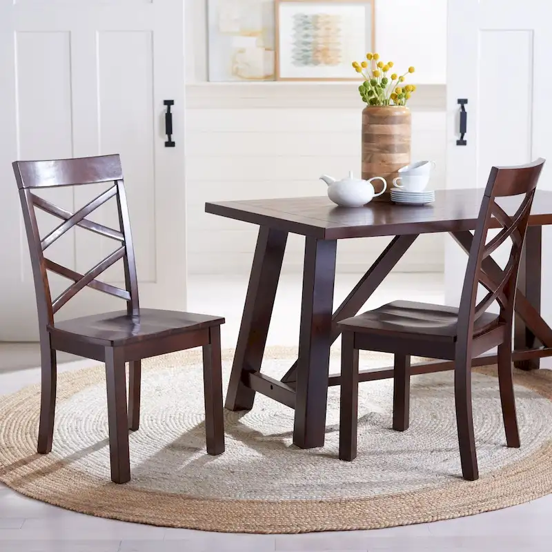 Brown Rustic Rectangle Dining Table with Splayed Legs for 4–6 Person