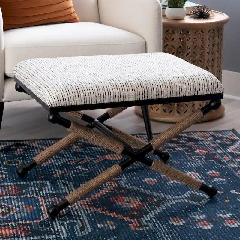 Ella Boho Campaign Accent Stool