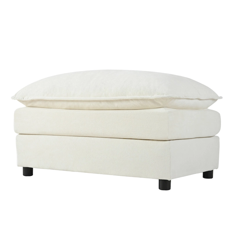 109.45 Chenille Upholstered L-Shaped Modular Sectional Sofa with Double-Layer Cushions, DIY Combination