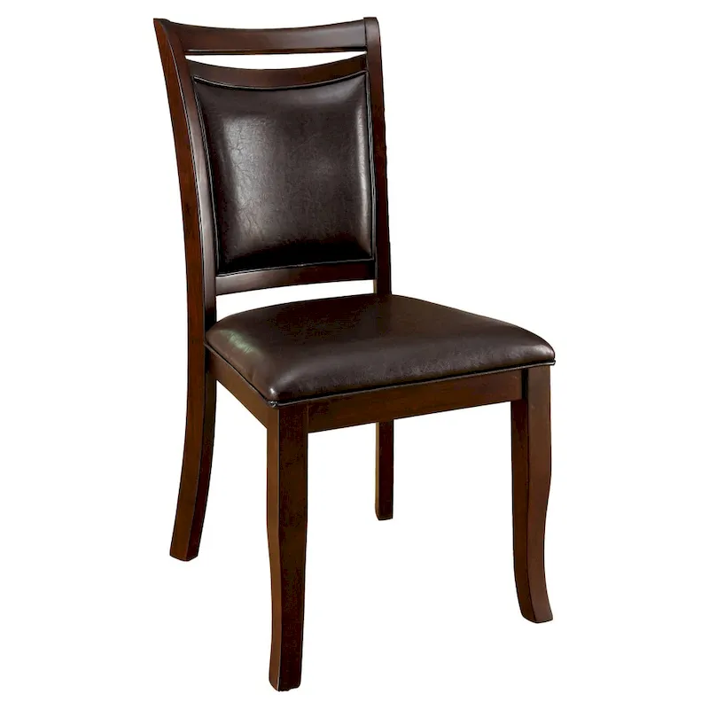 Modern Classic Espresso Leather Dining Chairs